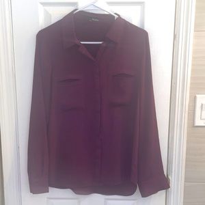 Ro & De purple sheer long sleeve button down size Medium